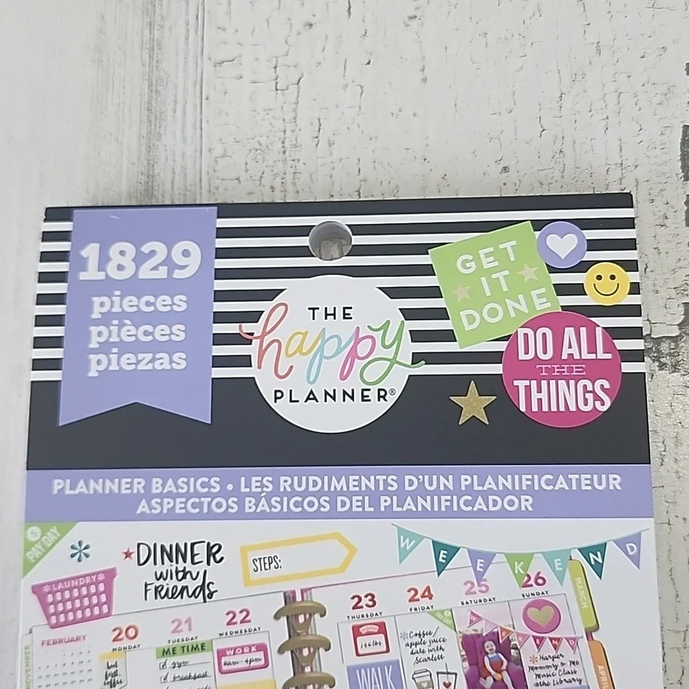 The Happy Planner planner basics 1829 pieces 30 sheets fits classic size planner